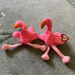 2 flamingo teenie beanie McDonald’s collectibles